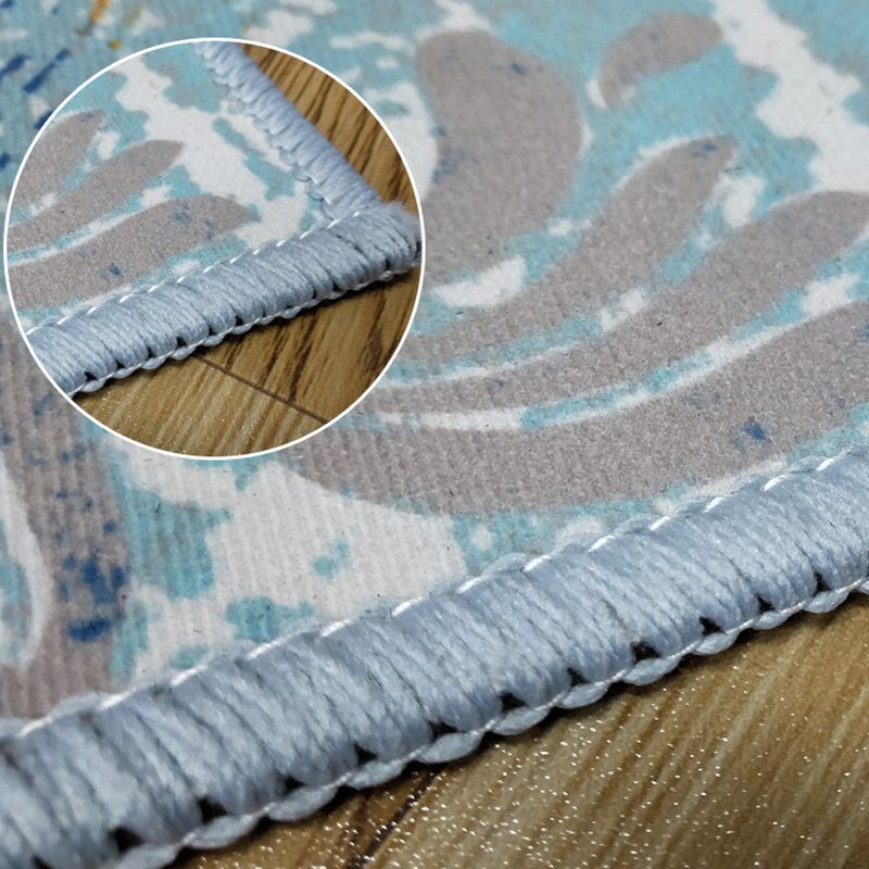 Grey Casual Rug Polyester Graphic Indoor Rug Washable Rug for Home Decor