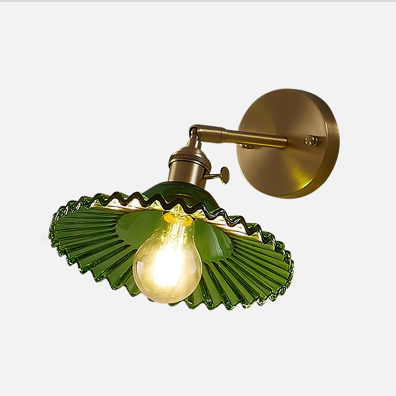 Cone Shape Glass Wall Light Industrial Style 1 Light Wall Light Sconce
