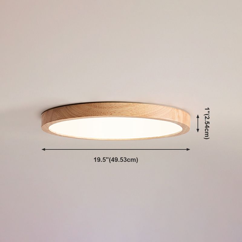 Plafonnier LED de forme ronde, montage encastré en bois de Style Simple et moderne pour le salon