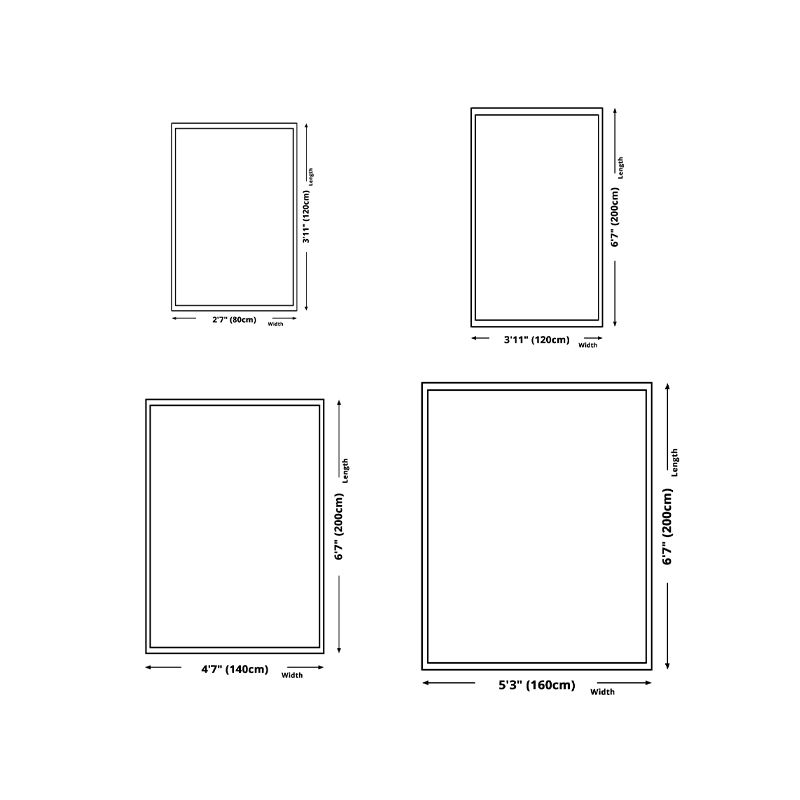 Black Color Block Rug Polyester Nordic Rug Washable Rug for Living Room