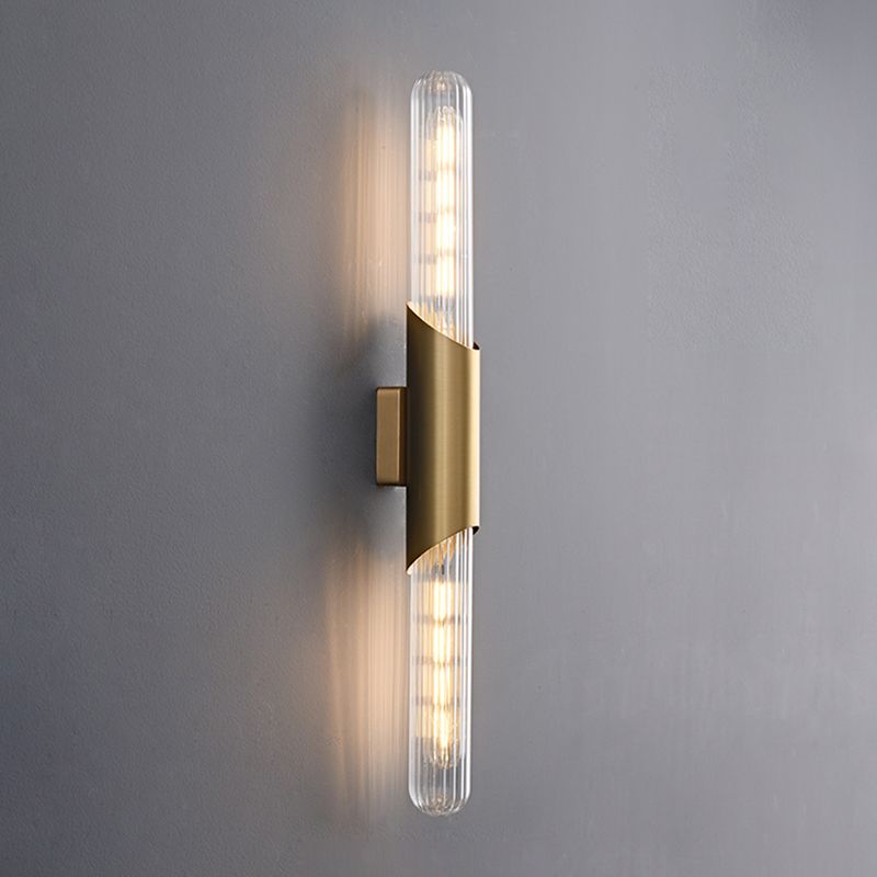 Glass Cylinder Shape Wall Lighting Modern Style Wall Light Sconce
