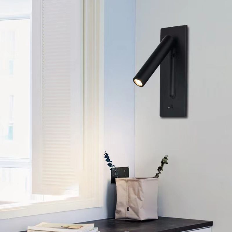 Modern Style Rectangle Shape Wall Lamp Metal 1 Light Sconces for Bedroom