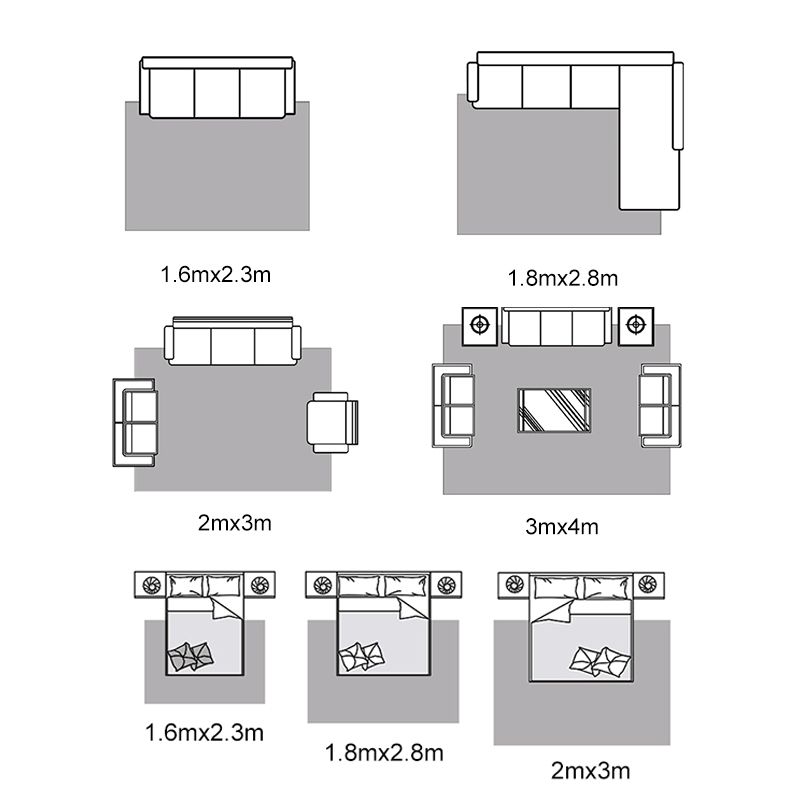 Multicolor Casual Indoor Rug Polyester Splicing Print Rug Non-Slip Backing Area Rug for Living Room