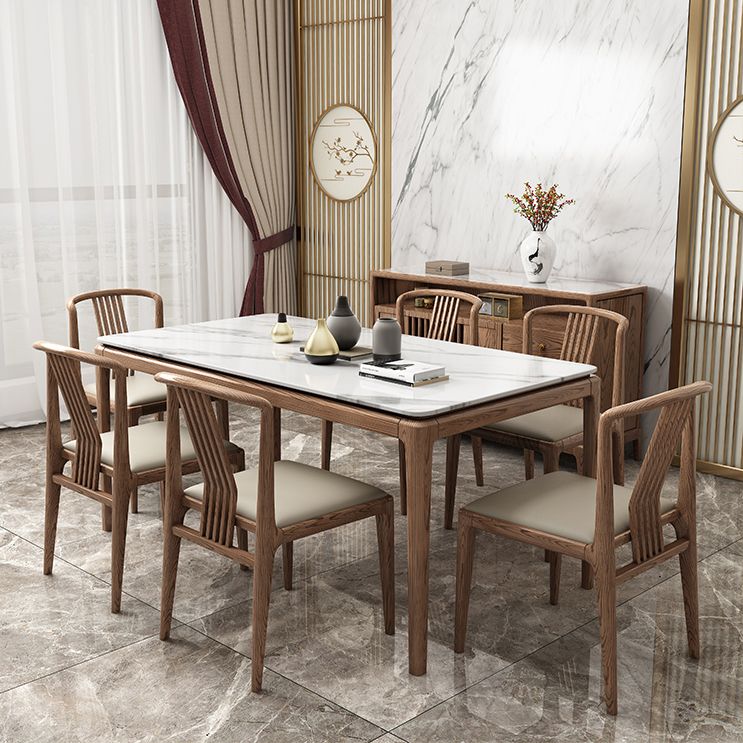 Traditional Kitchen Dining Room Set with Rectangle Top and Solid Wood Legs Dining Furniture