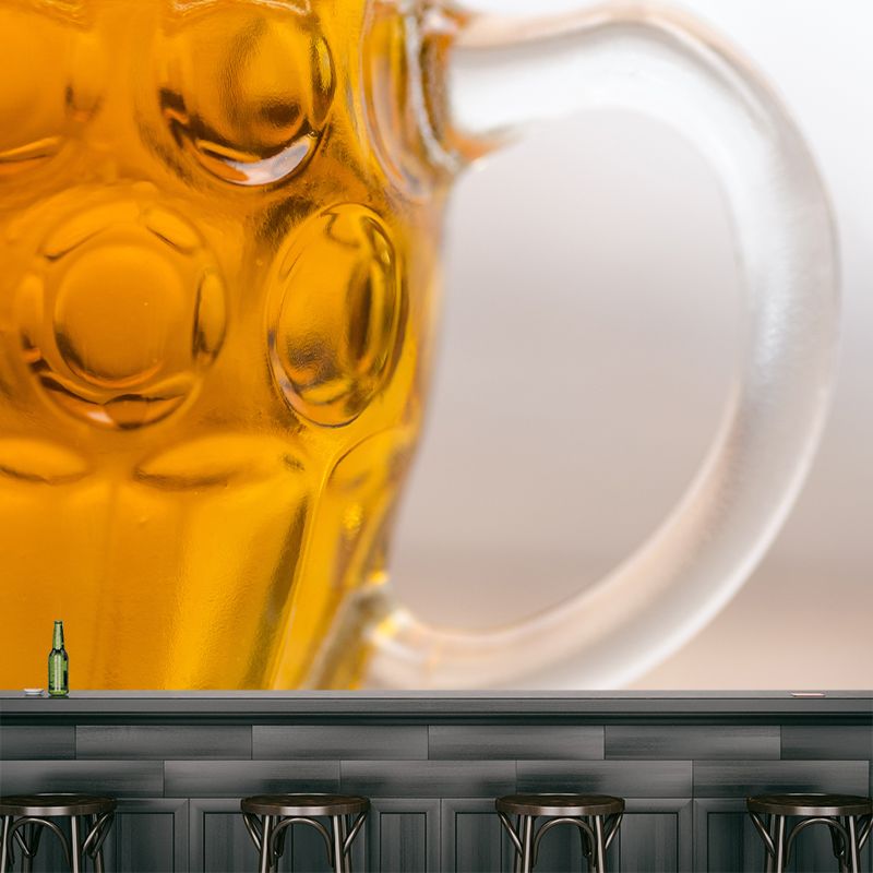Beer Wine Mural Wallpaper for Bar Shop Waterproofing,Personalized Size Available