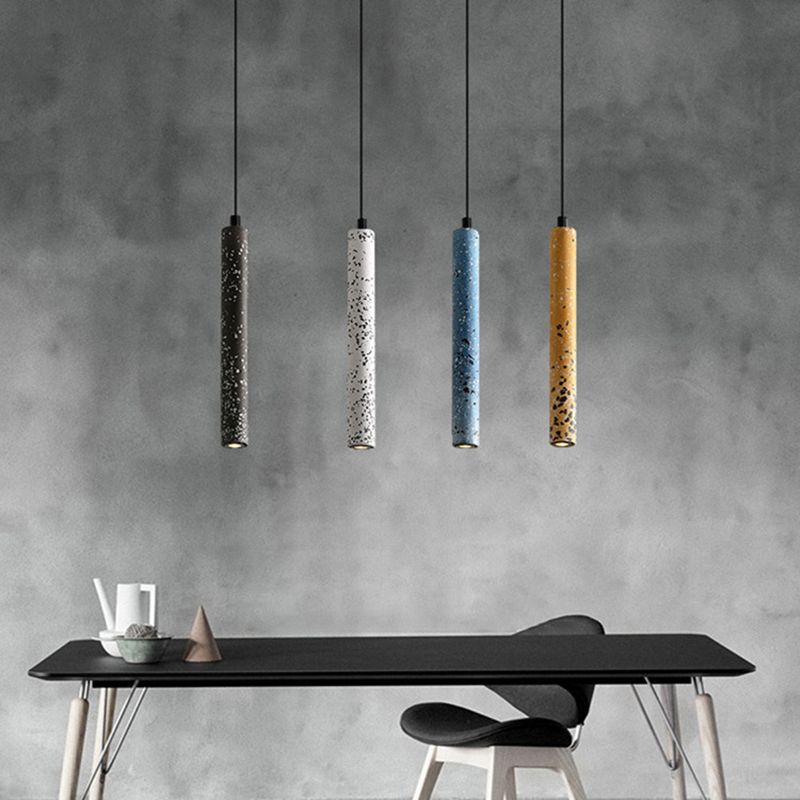 Trapezoid Stick Pendant Lighting Nordic 1 Bulb Down Light Fixture over Dining Table