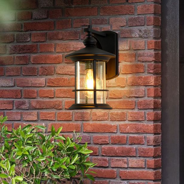 American Style Glass Wall Light Post-box Shape Wall Sconce for Outdoors