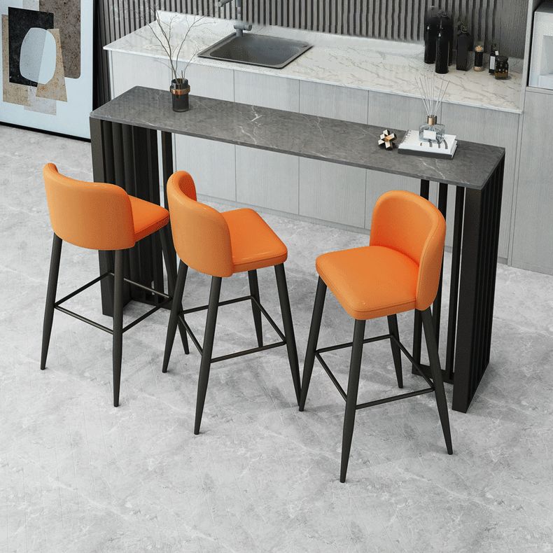 Modern Rectangle Pub Table Set 1/4 Pieces Stone Counter Table for Indoor