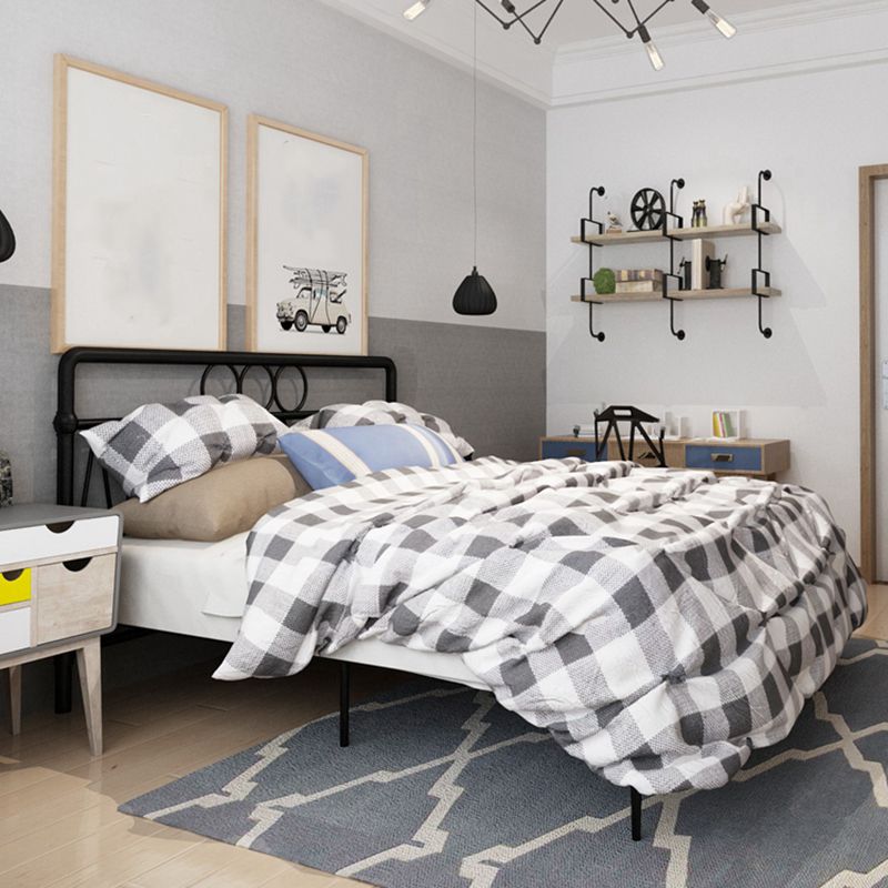 43.3" Tall Bed with Headboard Low Profile Bed with Metal Legs