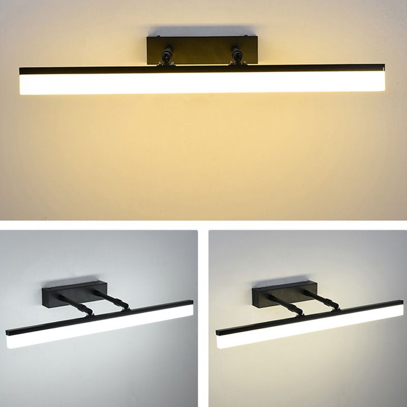 Modern Minimalist Style Linear Vanity Wall Light Fixtures Metal Vanity Lamp with Acrylic Shade