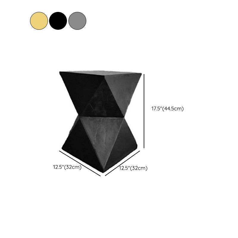 17.5 Tall Block Side Table Modernistic Metal Side End Snack Table