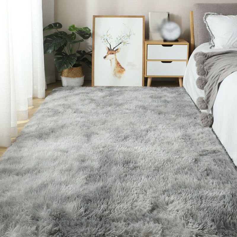 Gray Pure Color Rug Carpet Polyester Simple Carpet Anti-Split Backing Area Carpet for Living Room