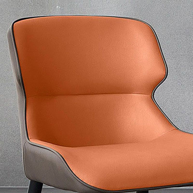 Industrial Wingback Parsons Chair for Home Faux Leather Side Chair