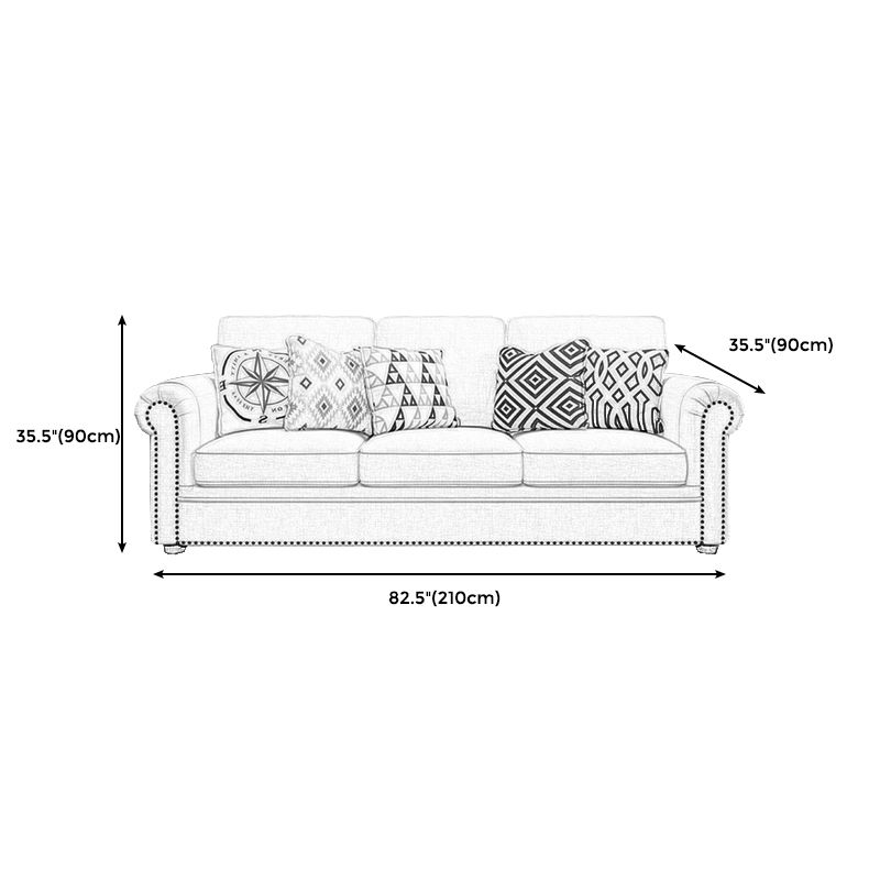 Modern Rolled Arm Standard Sofa with Loose Back Sofa for Apartment, Living Room