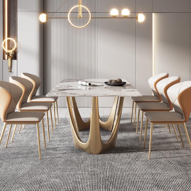 Designer Style Sintered Stone Top Dining Table Set Rectangular 1/4/5/7 Pieces Dining Set