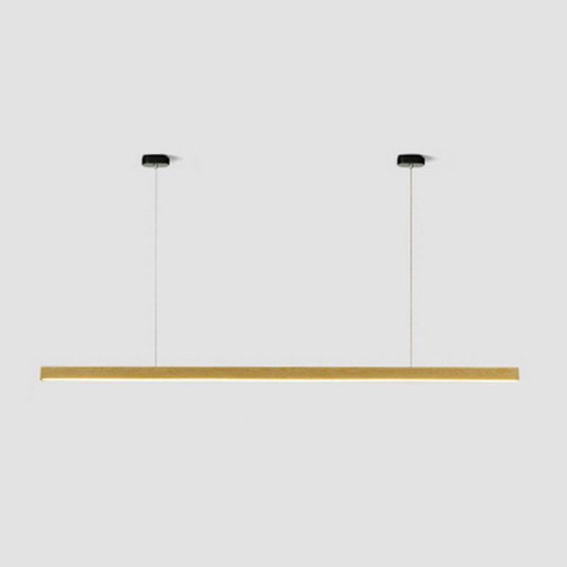 1 Light Linear Island Light Fixtures Modernism Wood Island Pendant Lights for Kitchen