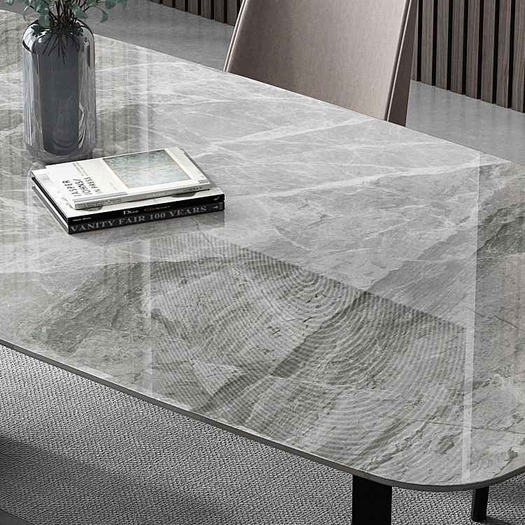 Industrial Grey Sintered Stone Top Esstisch Rechteck Form Standard Esstisch für Küche