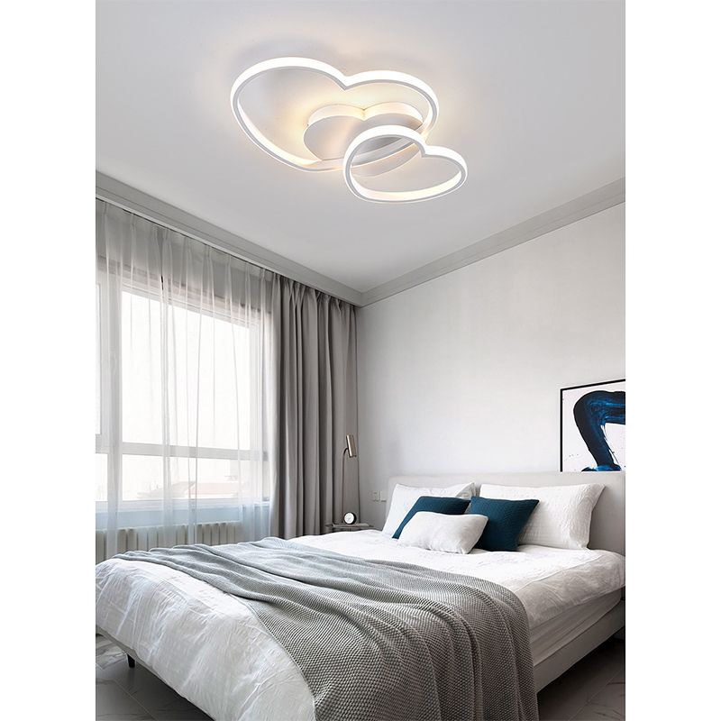 Lámparas de techo empotradas con diseño de corazón, 1 luz, luces de techo contemporáneas de metal, montaje empotrado