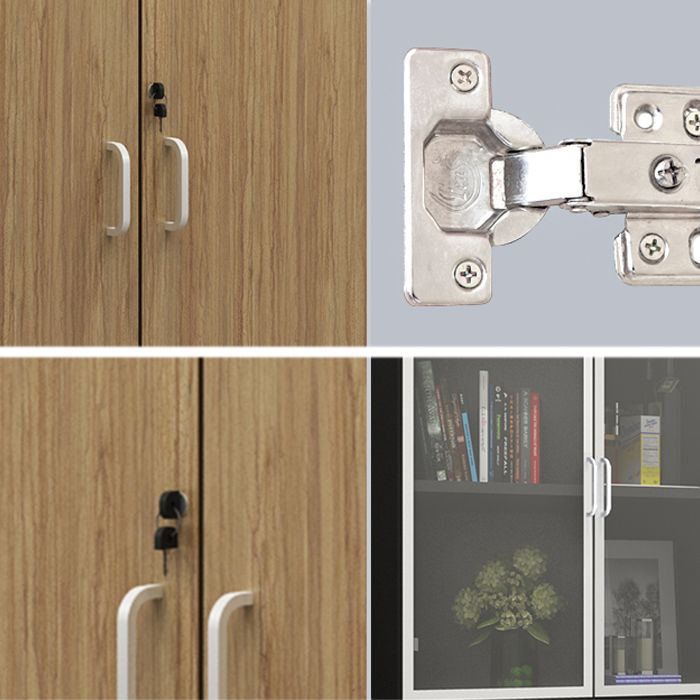 Traditional File Cabinet Wood Frame Vertical File Cabinet with Key Lock for Office