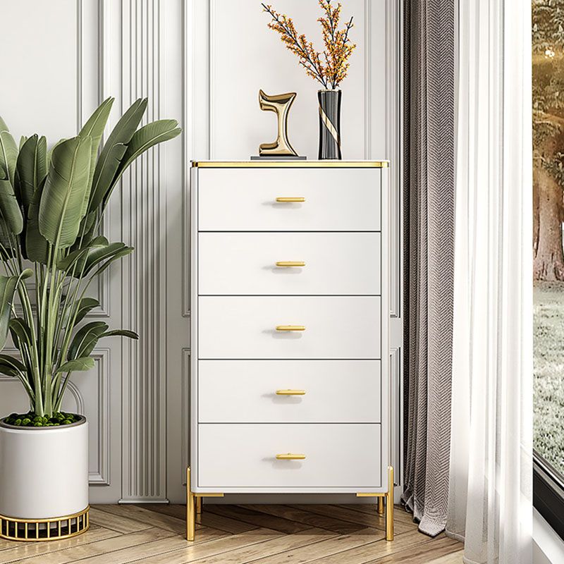Glam Vertical Storage Chest Bedroom Stone Chest with Drawers