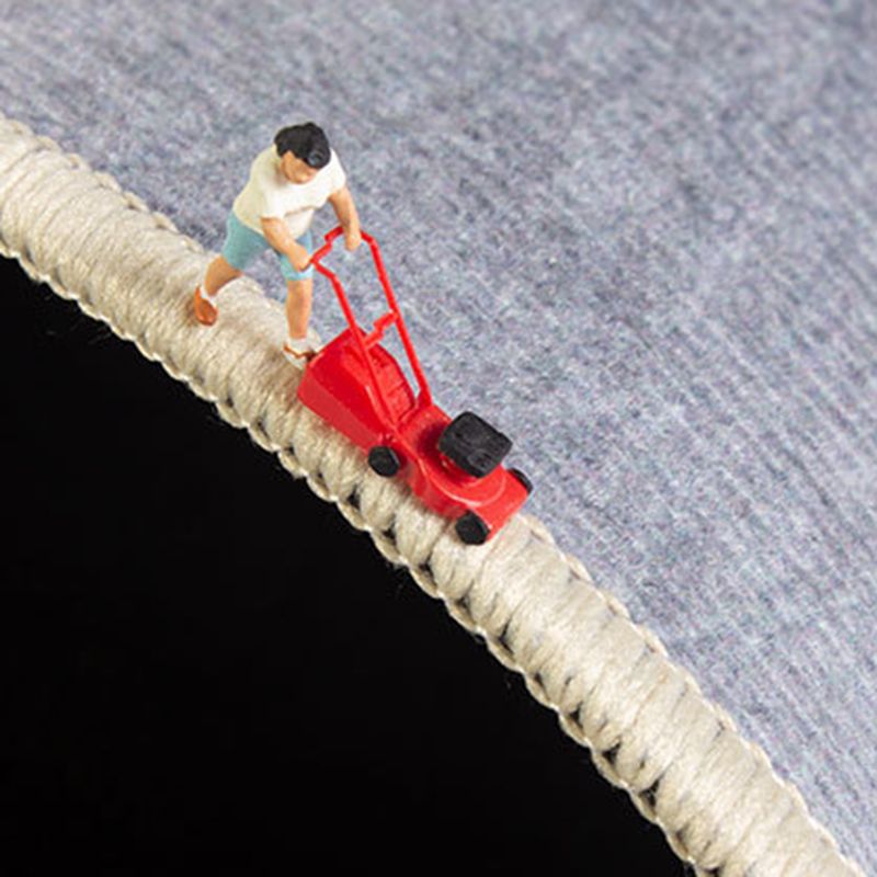 Gray Tone Geometric Carpet Washable Modern Rug Polyester Carpet with Non-Slip Backing