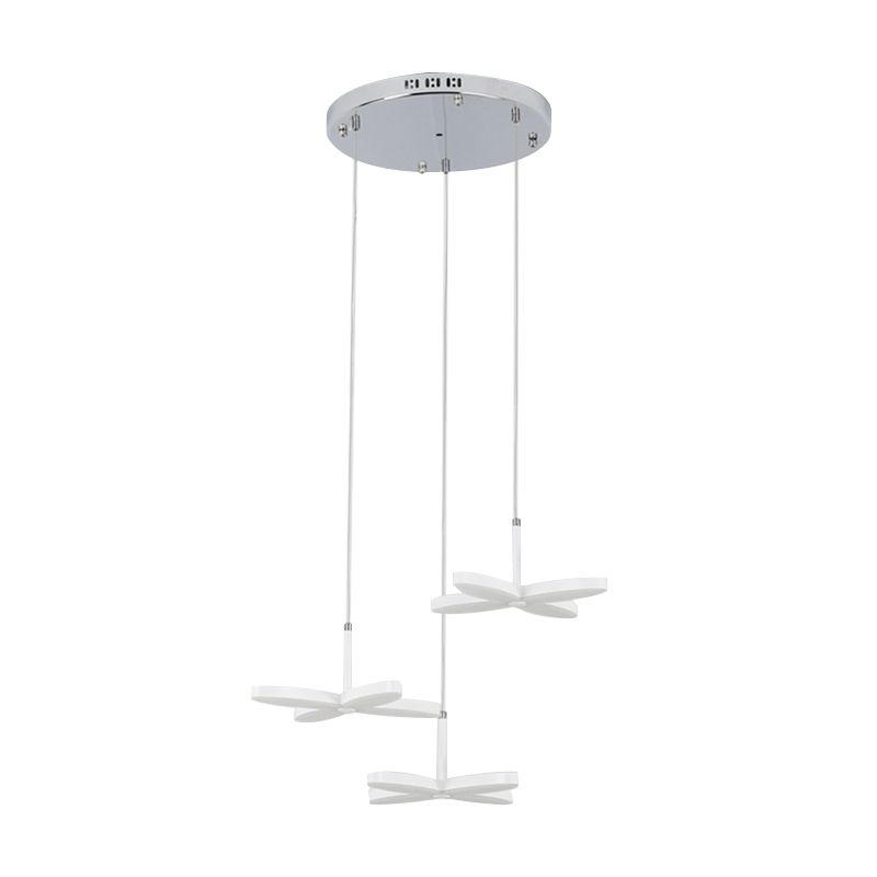 Iluminación de suspensión de flores metal nórdico 1/3/5/6 cabezas LED White Techo Luz en luz cálida/blanca