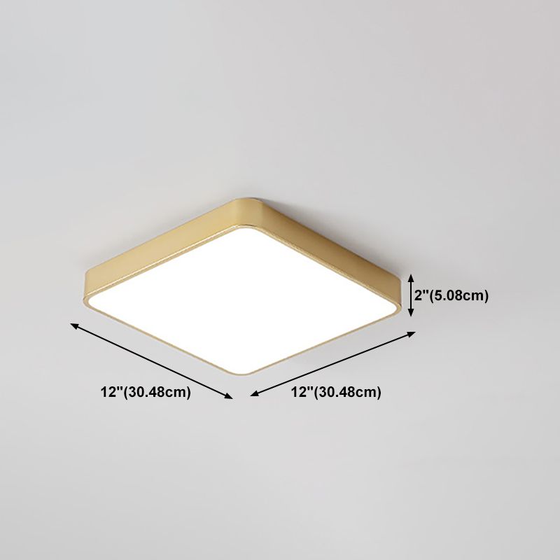 Minimalist LED Flush Mount Ceiling Light Golden Geometry Ceiling Lamp with Acrylic Shade