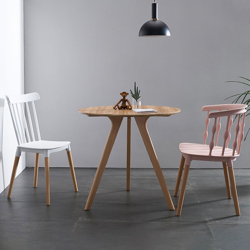 Chaise d'appoint scandinave à dossier Windsor en hêtre, couleurs acidulées, chaise de salle à manger en bois (Ensemble de 4)