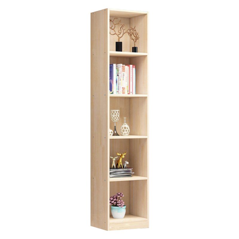Light Brown Color Modern Bookshelf Wood Bookcase for Home Use