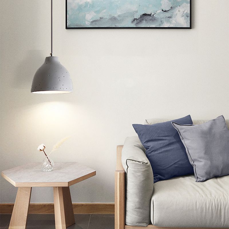 Moderne kreative Makkaron -Anhänger Hängende Lampe mit schmiedeeisernen Kuppel mit Harzschatten