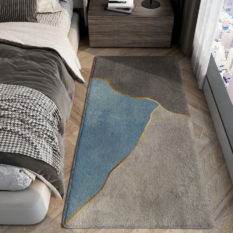 Dark Gray Modern Carpet Polyester Gradient Carpet Washable Area Carpet for Living Room