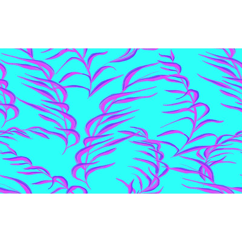 Tropical Plants Mural Wallpaper Moisture Resistant Wall Art for Guest Room Decor, Waterproofing