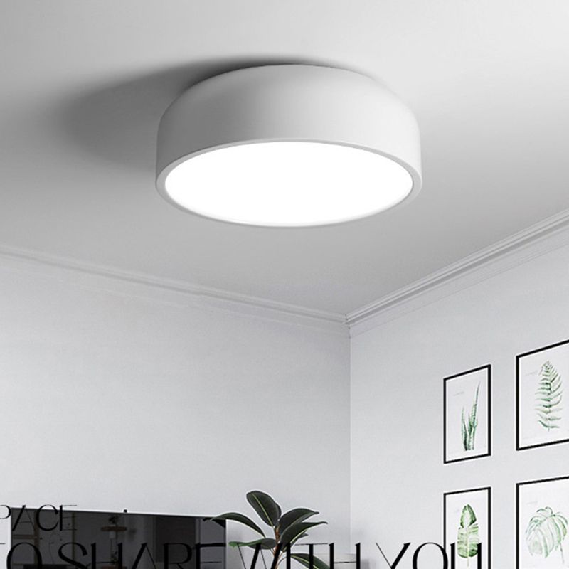 1 Head Macaron Ceiling Light Iron Material Acrylic White Light Living Room Flush Mount Lighting
