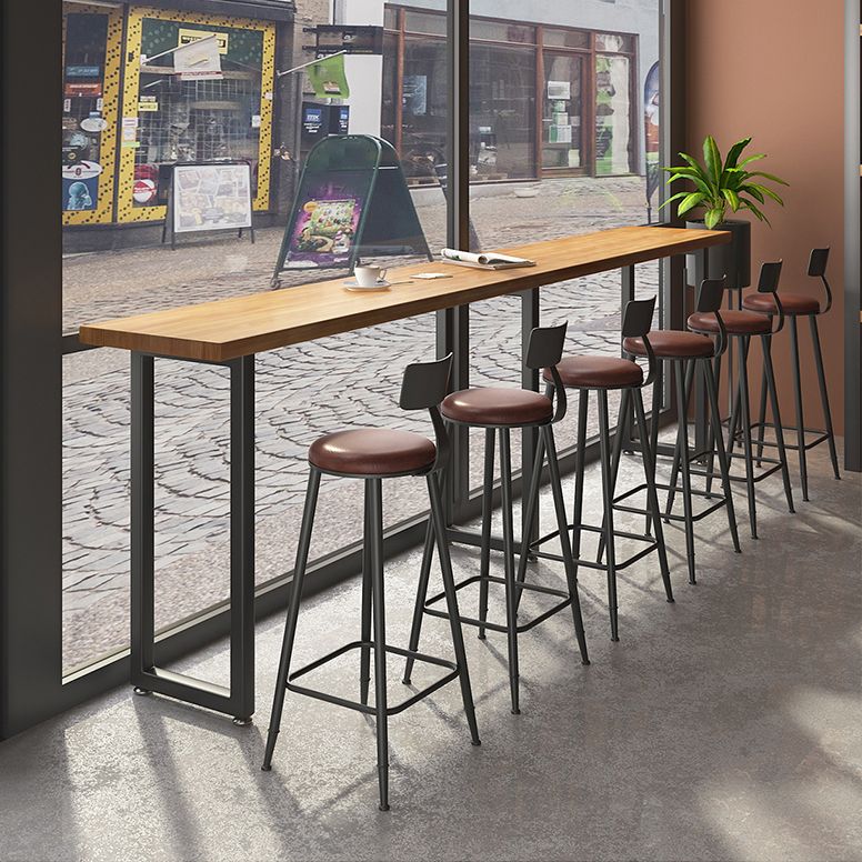 Modern Rectangle Bar Dining Table Wood Bar Height Cocktail Table 42-Inch Top