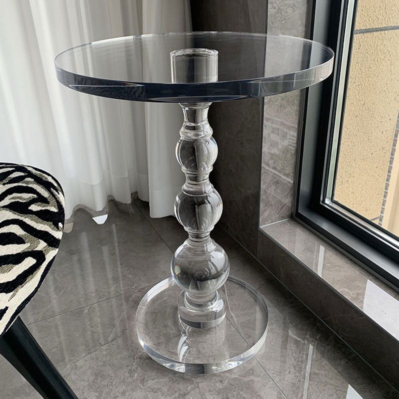 Plastic Round Side End Table Pedestal End Table for Living Room