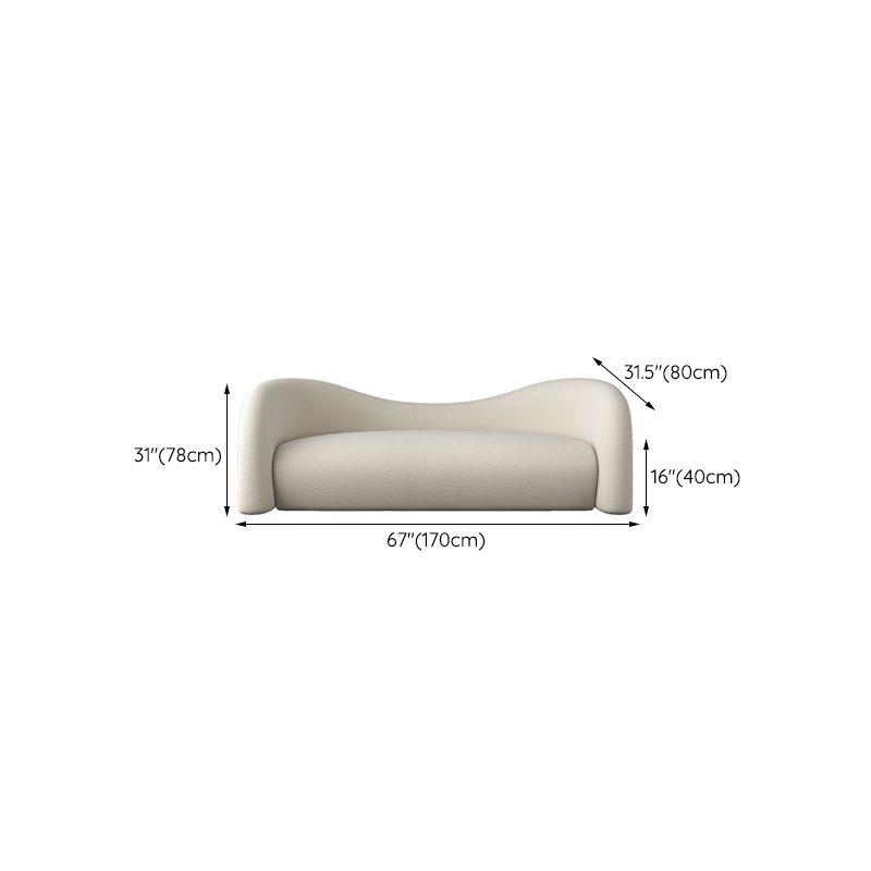 Scandinavian White Cushions Tuxedo Arm Living Room Curved Seating