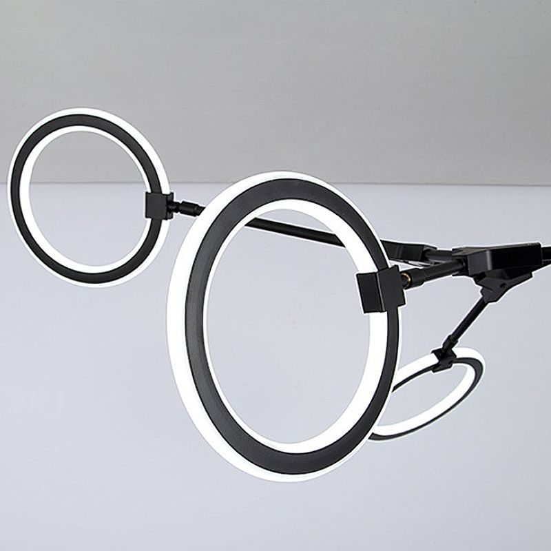 Contemporary Branch Metal Pendant Light 5 Heads Hanging Chandelier Light in Black