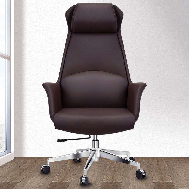 Faux Leather Executive Chair High Back Adjustable Swivel Office Chair
