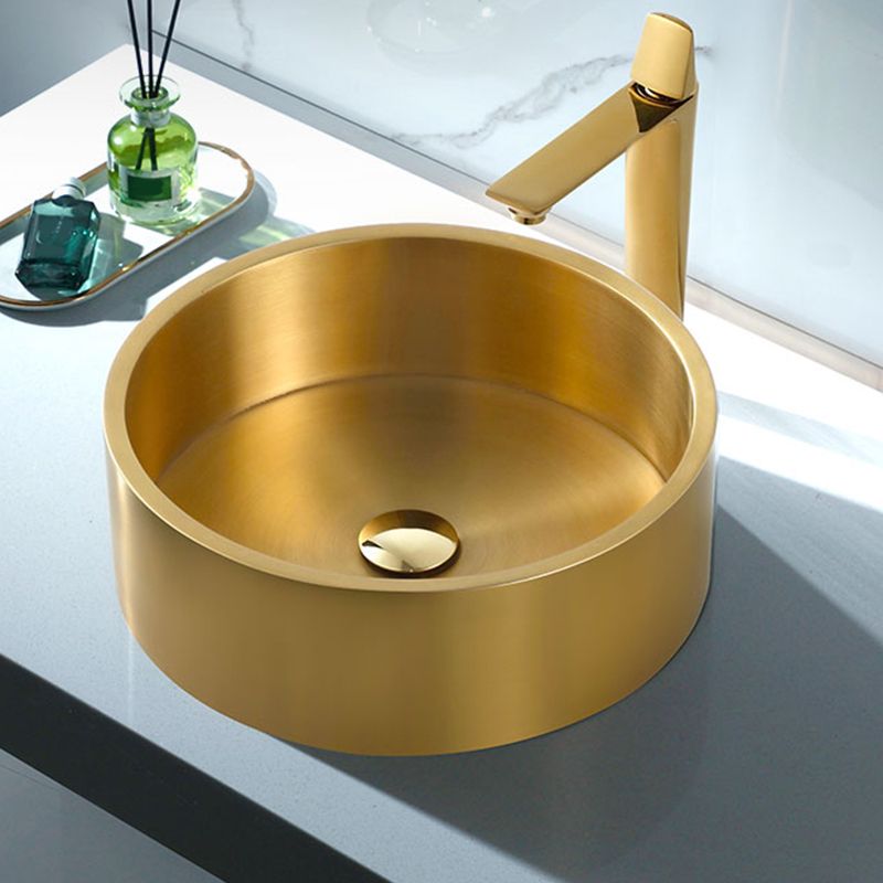 Metal Bathroom Sink Round Bathroom Sink with Overflow And Drain Assembly