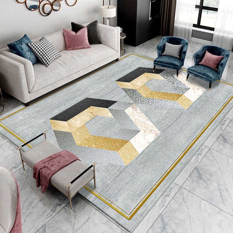 Simplicity Home Decoration Rug Graphic Print Carpet Polyester Non-Slip Backing Indoor Carpet