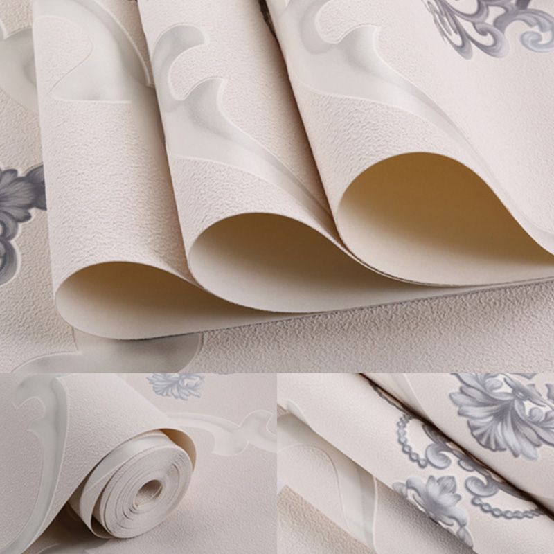 Color Block Wallpaper Roll 20.5 in x 33 ft Flock Wall Covering for Guest Room, Non-Pasted