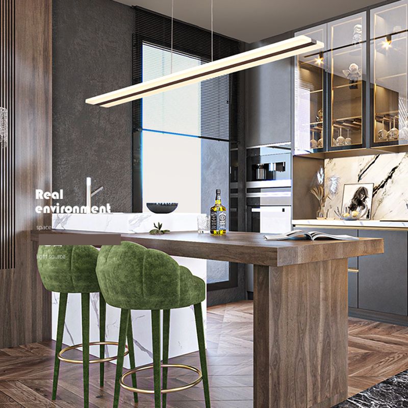 LED Simple Island Lamp Moderner Rechteck -Anhängerleuchte für Esszimmer