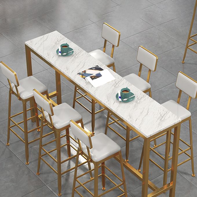 1/7/9/11 Pieces Rectangular Bar Set Gorgeous Style Marble Table with Bar Stools