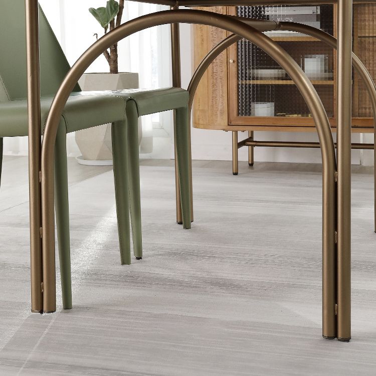 Moderner Stil Masster Holz Esstisch Brauner ovaler Tisch mit 4 Beinen für Esszimmer