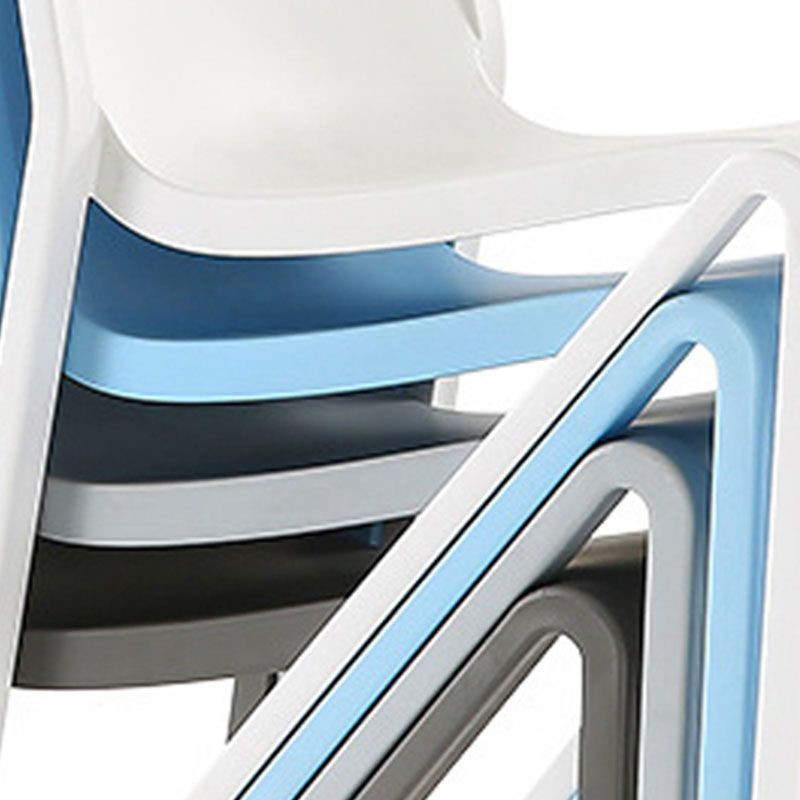 Contemporary Style Armless Chair Plastic Solid Back Side Dining Chair for Restaurant