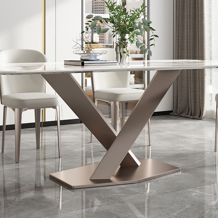 Glam 1/4/5/7 pezzi set da pranzo set di pranzo in pietra sinterizzato con base di piedistallo