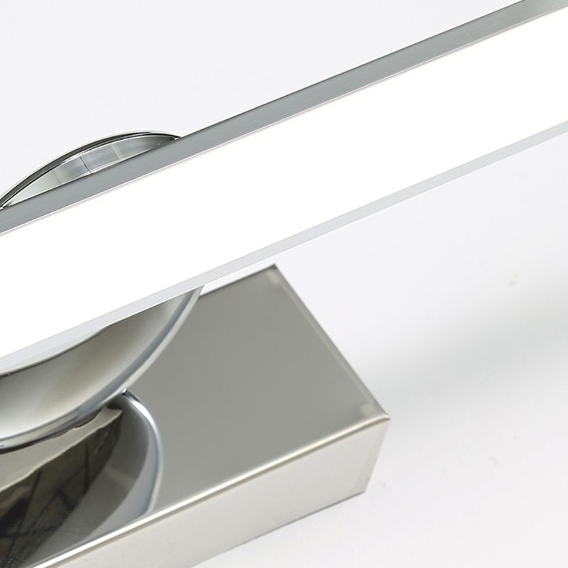 Modern Vanity Lighting Metal Wall Light Fixture in Silver for Bathroom