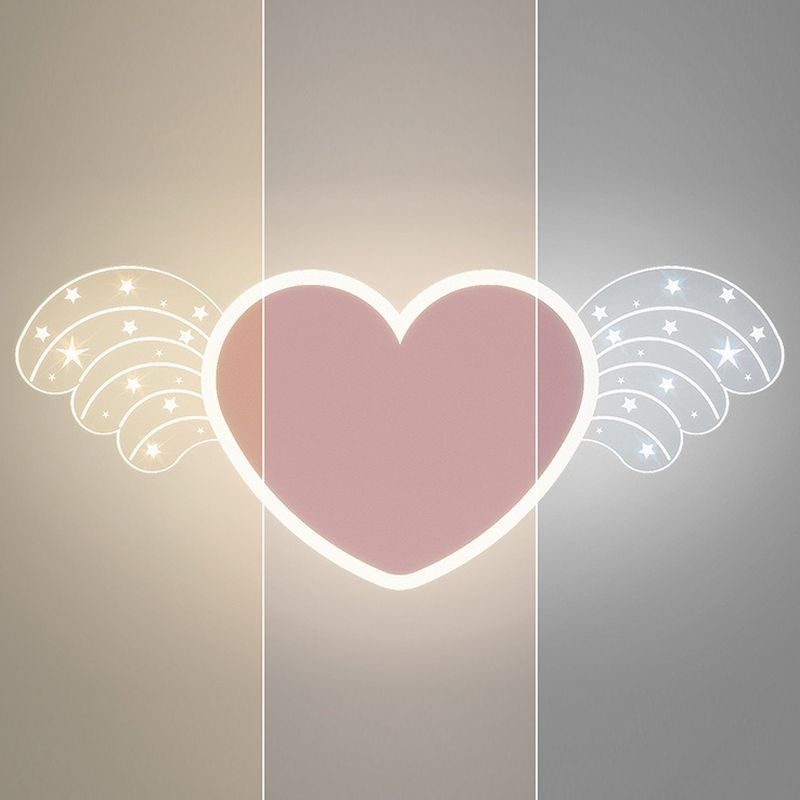 Kids Style 2 - Light LED Wall Light Pink / Blue Iron and Acrylic Wall Mount Fixture