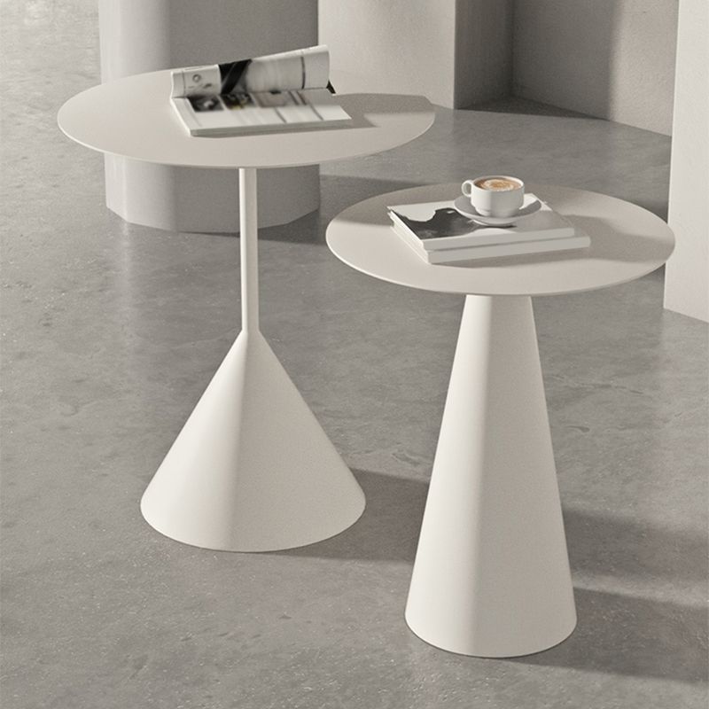 Mid-Century Modern Pedestal Coffee Table Metal Round Cocktail Table