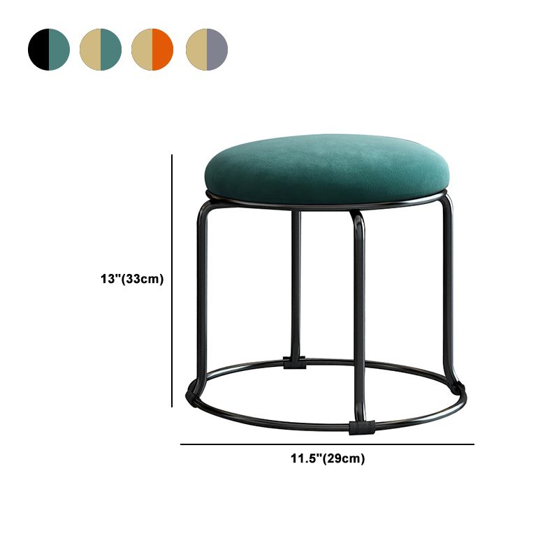 Glam Velvet Chair Ottoman Cylinder Shape Metal Frame Mildew Resistant Ottoman Stool